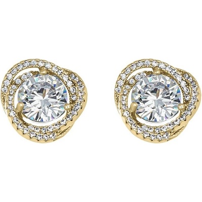 CrysTalp Elegantní pozlacené náušnice s krystaly Ray 42334.G