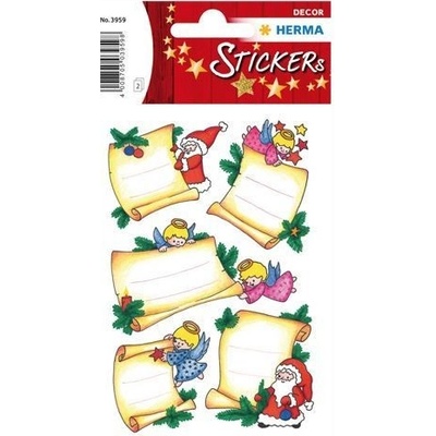 Vianočná nálepka na popisovanie listy glitter