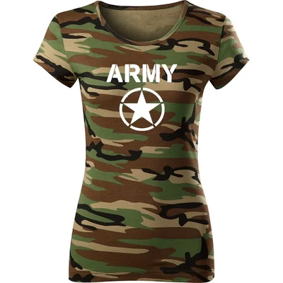 DRAGOWA дамска тениска Army Star, камуфлаж, 150г/м2 (4039)