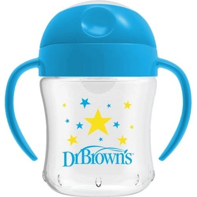 Dr. Brown's Преходна чаша с мек накрайник Dr. Brown's - 180 ml, синя (72239303399)