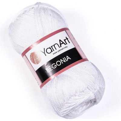 YarnArt Pletací / háčkovací příze YarnArt BEGONIA 1000 bílá, jednobarevná, mercerovaná, 50g/169m