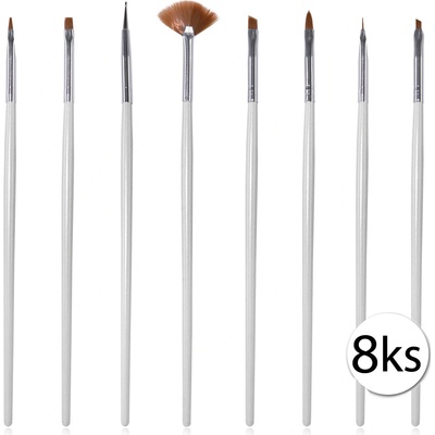 Jenifer BRUSH 8 Sada modelovacích štetcov na nechty 8 ks