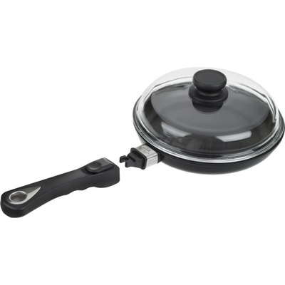 AMT Gastroguss Indukční titanová pánev 24 cm x 4 cm s odnímatelnou rukojetí a s poklicí