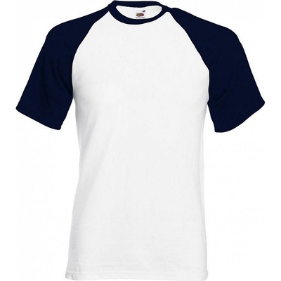 Fruit of the Loom tričko Baseball white Deep navy