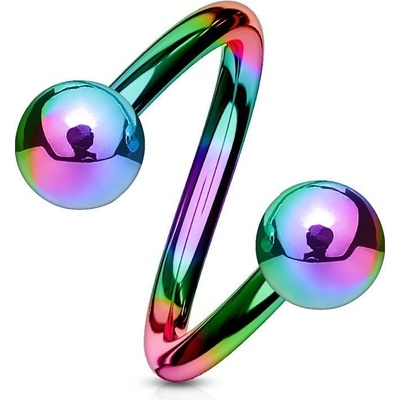 MARRE Piercing spirála duhová (1,2 x 10 mm, 4 mm) SP1001W-12104