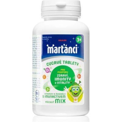 Marťánci s Imunactívom tabliety na cmúľanie na podporu imunitného systému Strawberry, Tutti Frutti, Orange 90 tabliet