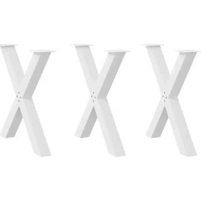 Omaxi 316530 Nohy k jídelnímu stolu ve tvaru X 3 ks bílé 80 x 72-73 cm ocel