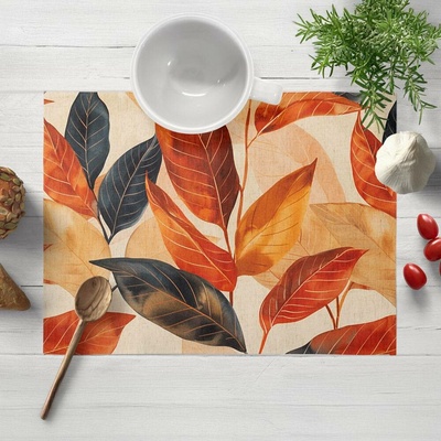 Biante Dekorační prostírání Elen PM-131 Velké podzimní listy na režném 35x45 cm