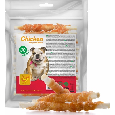 JK ANIMALS Meat Snack Chicken Wrapped Sticks, wrap s kuřecím masem na buvolí tyčince 500 g