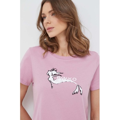 Pinko Памучна тениска Pinko в розово 100355. A1OC (100355.A1OC)
