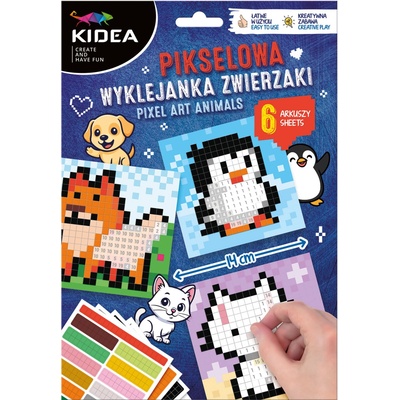 Kidea nalepovanie Pixel Art zvieratká