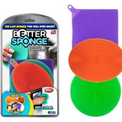 TMN Antibakteriálná silikónová hubka na riad 3ks