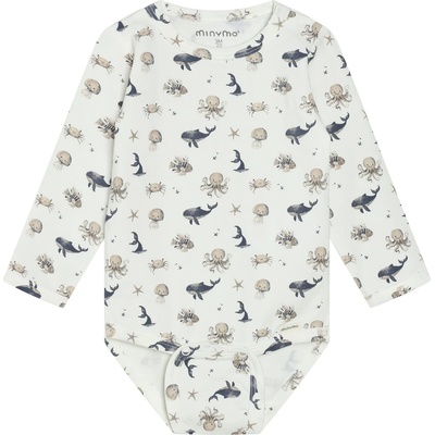 Minymo Детско ежедневно термо бельо Minymo Kid's Body L/S AOP Body - White Pepper - размер 74 (EU) (714-1853-0213)