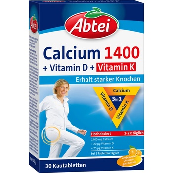 Abtei Calcium 1400 + Vitamin D & Vitamin K - 30 таблетки за дъвчене