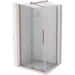 Mexen Velar плъзгаща се душ кабина 120 x 80 см, прозрачна, матиран мед (871-120-080-01-65)