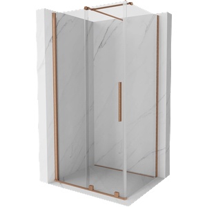 Mexen Velar плъзгаща се душ кабина 120 x 80 см, прозрачна, матиран мед (871-120-080-01-65)