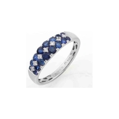 Klenoty Budín prsten s diamantem bílé zlato briliant safír 3861121