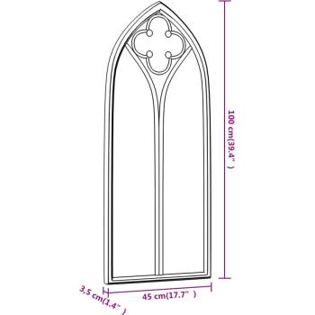 vidaXL Огледало, черно, 100x45 см, желязо, за употреба на закрито (3093520)