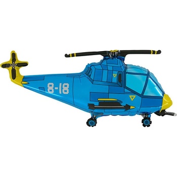 Balón fóliový 75 cm helikoptéra modrá