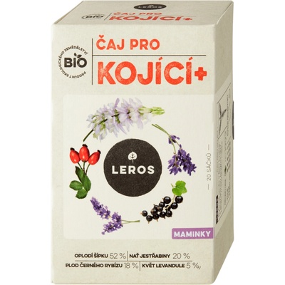 LEROS BIO ČAJ PRO KOJÍCÍ MAMIČKY+ bylinný čaj nálevové sáčky 20 x 2 g