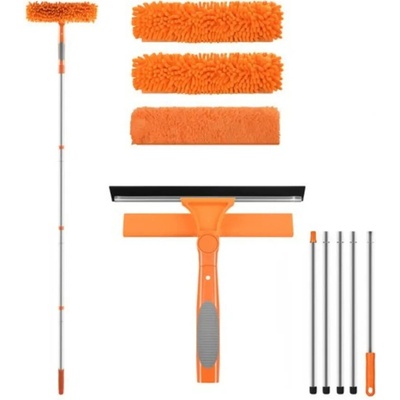 Ruhhy 27685 Teleskopická stěrka na okna 180 cm, 3 v 1, oranžová