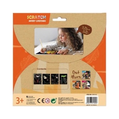 Škrabací obrázky 4ks Zvířátka