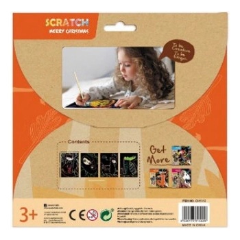 Škrabací obrázky 4ks Zvířátka