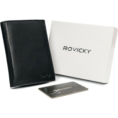 Rovicky Štýlová pánska peňaženka z prírodnej kože čierna N74-PZ-CCR-RFID-BLAC