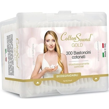 Image 1 of Cotton Sound Клечки за уши Cotton Sound - Gold, 300 броя (19512)
