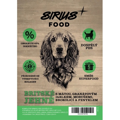 Sirius Food Superfood 65 Adult britské jehně s mátou 2 kg