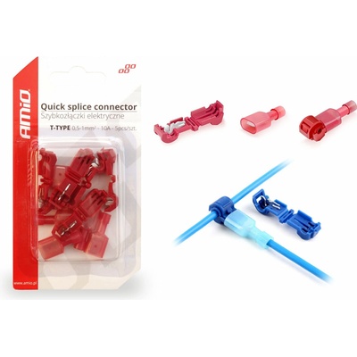 amio Elektrické rýchlospojky Typ-T 0,5-1mm2 10A Blister 5 ks