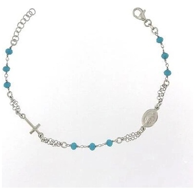 INFINITYSILVER Strieborný náramok ruženec svetlo modrý 166301TQ18+