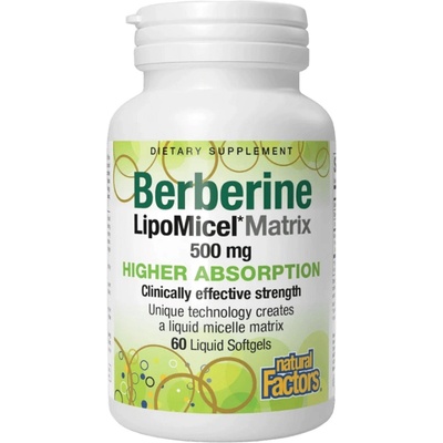 Natural Factors Berberine LipoMicel Matrix 500 mg, 60 Softgels