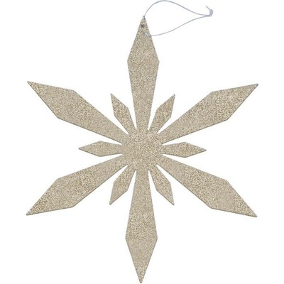 DECOLED Vianočná ozdoba snehová vločka II, priemer 80 cm, zlatá, preglejka, vonkajšia