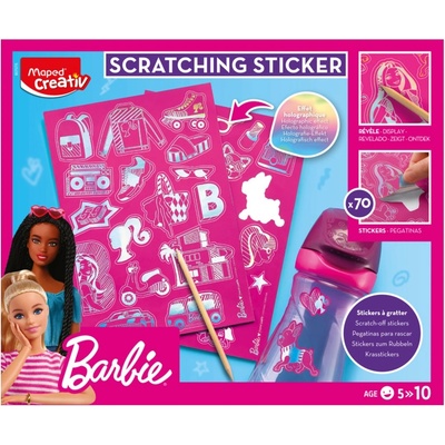 Maped Креативен комплект Maped Creativ Barbie - Скреч стикери, 70 броя (907075)