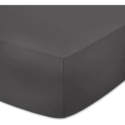 Тъмно сив чаршаф с ластик - памучно трико