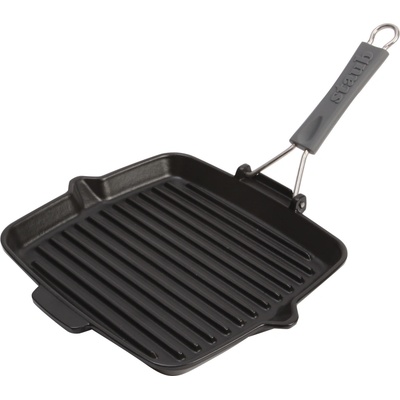Staub Grilovacia panvica štvorcová liatina 24 cm čierna