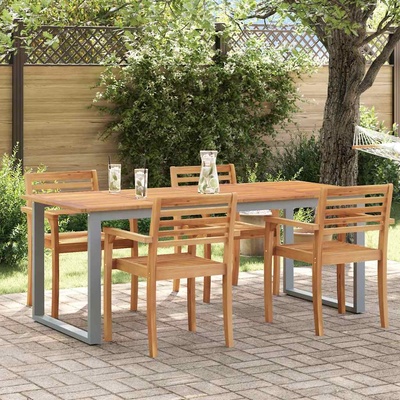 vidaXL Градинска маса Сив 200 x 90 x 75 cm Солидно акациево дърво (4010597)