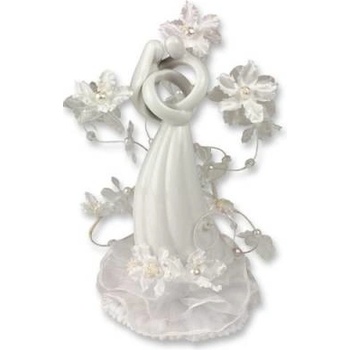 Svatební figurka na dort 1ks porcelánová bílá objetí - Gunthart