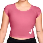 Nike Дамска тениска Nike Women's Swoosh Run Dri-FIT S/S Running Top Running shirt - Peony / Photon Dust / Reflective Silver / White (916-7172-0114)