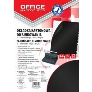 Office Products BINDING COVERS OFFICE PRODUCTS, CARTON, A4, 250GSM, GLOSSY, 100PCS, BLACK 20232515-05