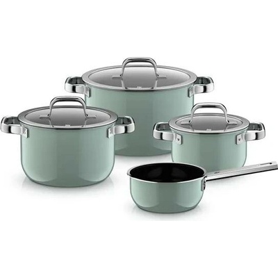 Sada hrnců FUSIONTEC MINERAL PRO 4 ks, Eucalyptus zelená - WMF