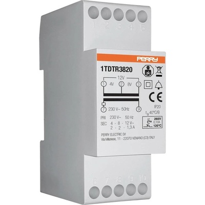 Wallair 1TDTR3820 zvonkový transformátor 4 V, 8 V, 12 V 2 A