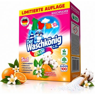 Waschkönig Color prášek na praní Orange & Baumwolle XXL 6 kg