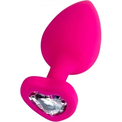 Toyfa Анален разширител от силикон с кристал-сърце Diamond Heart розов L