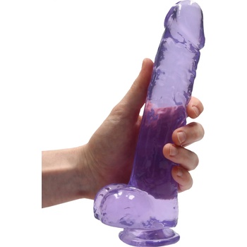 Image 1 of RealRock Realistic Dildo with Balls 9" 22 cm Purple