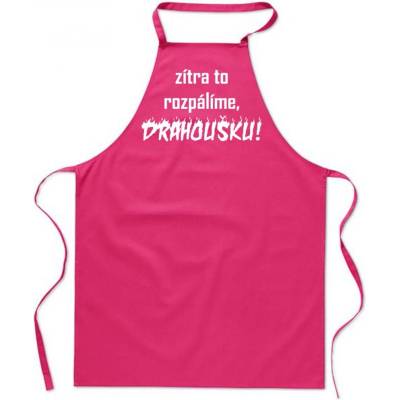 Povidlo.cz Zástěra Zítra to rozpálíme drahoušku Purpurová