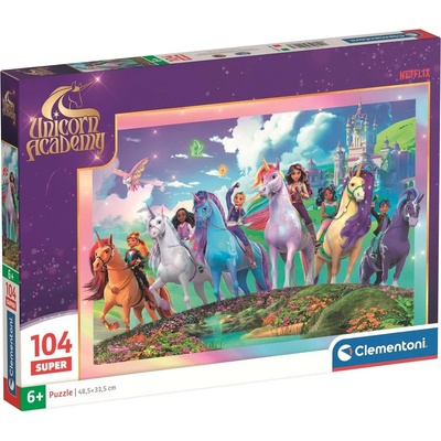 Clementoni Детски пъзел Clementoni от 104 части - Академия за еднорози, вариант 1 (25098)