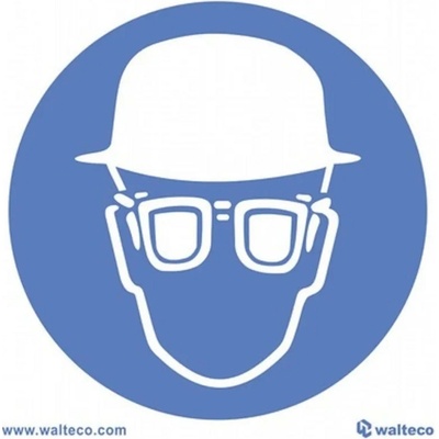 Walteco Bezpečnostné značenie ""Ochranná helma"" samolepiace, 92 x 92 mm