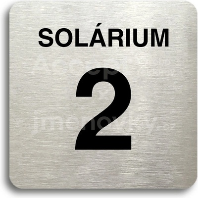ACCEPT Piktogram solárium 2 - stříbrná tabulka - černý tisk bez rámečku